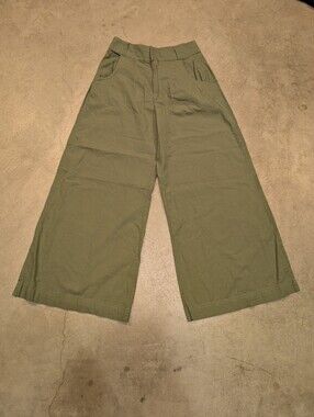 NWT Free People Olive Green Wide Leg Pants Womens 2